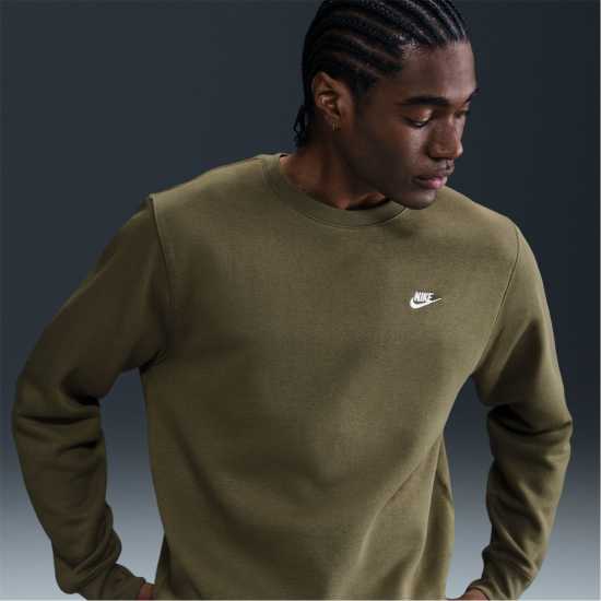 Мъжки горнища на анцуг Nike Sportswear Club Crew Олива/Бяло Nike Sportswear Club Crew Олива/Бяло Мъжки горнища на анцуг