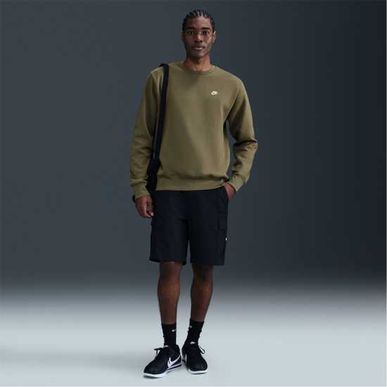 Мъжки горнища на анцуг Nike Sportswear Club Crew Олива/Бяло Nike Sportswear Club Crew Олива/Бяло Мъжки горнища на анцуг