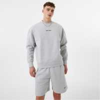 Jack Wills Minimal Graphic Crew Sweater Grey Marl Мъжко облекло за едри хора