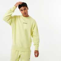 Jack Wills Minimal Graphic Crew Sweater Lime Мъжко облекло за едри хора