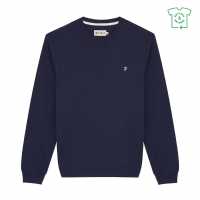 Блуза Обло Деколте Farah Farah Fulwood Organic Crew Neck Sweatshirt Морско синьо Мъжки горнища на анцуг