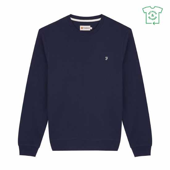 Мъжки горнища на анцуг Блуза Обло Деколте Farah Farah Fulwood Organic Crew Neck Sweatshirt Морско синьо Блуза Обло Деколте Farah Farah Fulwood Organic Crew Neck Sweatshirt Морско синьо Мъжки горнища на анцуг