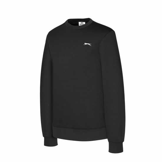 Slazenger Мъжки Пуловер Обло Деколте Fleece Crew Sweater Mens Black Мъжки пуловери и жилетки
