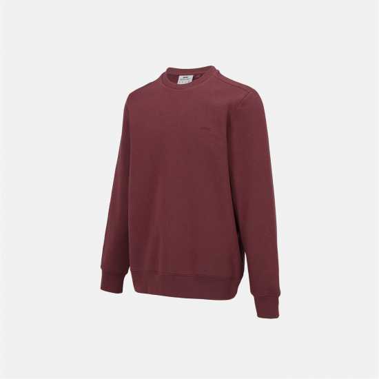 Slazenger Мъжки Пуловер Обло Деколте Fleece Crew Sweater Mens Burgundy Мъжки горнища на анцуг