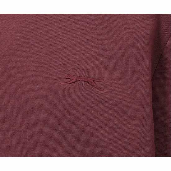 Slazenger Мъжки Пуловер Обло Деколте Fleece Crew Sweater Mens Burgundy Мъжки горнища на анцуг
