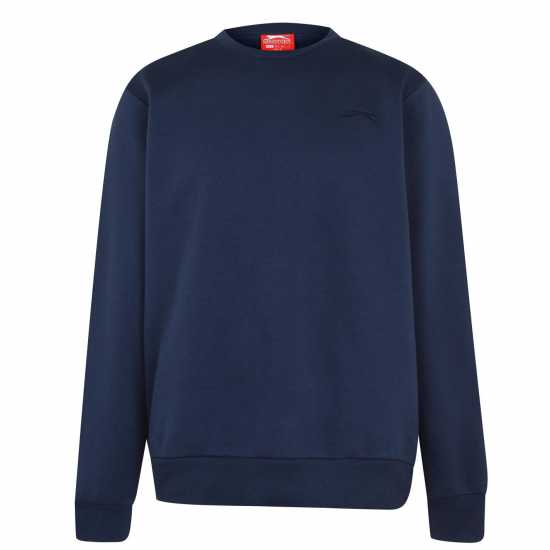 Slazenger Мъжки Пуловер Обло Деколте Fleece Crew Sweater Mens Steel Blue Мъжки горнища на анцуг