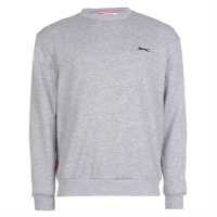 Sale Мъжки Пуловер Обло Деколте Slazenger Fleece Crew Sweater Mens Grey Marl Мъжки пуловери и жилетки