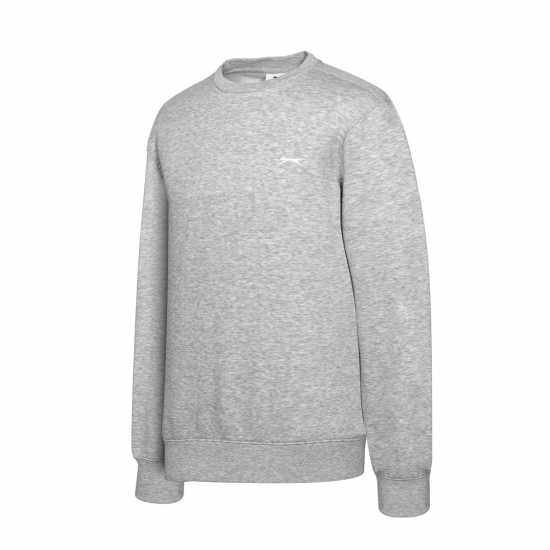 Slazenger Мъжки Пуловер Обло Деколте Fleece Crew Sweater Mens Grey Marl Мъжки пуловери и жилетки