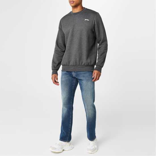 Мъжки горнища на анцуг Slazenger Мъжки Пуловер Обло Деколте Fleece Crew Sweater Mens Тъмно сиво марл Slazenger Мъжки Пуловер Обло Деколте Fleece Crew Sweater Mens Тъмно сиво марл Мъжки горнища на анцуг