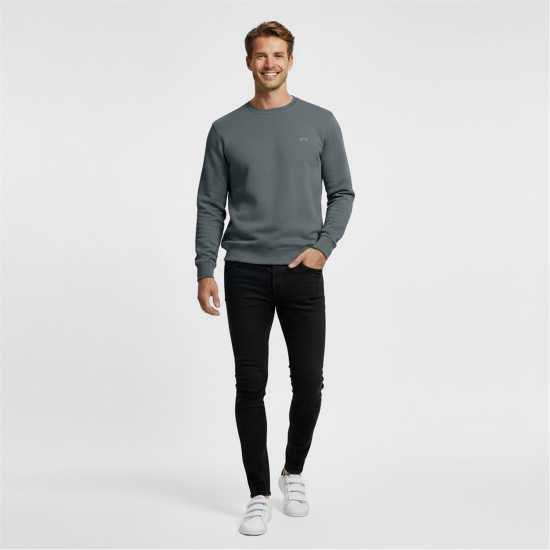 Slazenger Мъжки Пуловер Обло Деколте Fleece Crew Sweater Mens SLATE GREY Мъжки горнища на анцуг