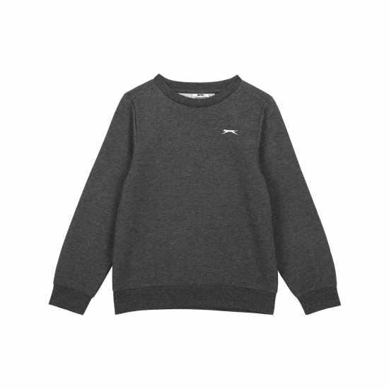 Slazenger Crew Sweater Junior Тъмно сиво марл Детски горнища и пуловери