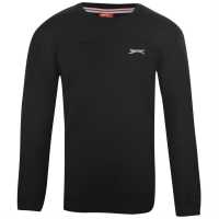 Slazenger Fleece Crew Sweater Junior Boys Black Детски суитчъри и блузи с качулки