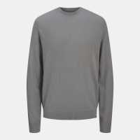 Jack And Jones Men's Brooks Relaxed Fit Cashmere Blend Sweater Crew Sweatshirt Grey 