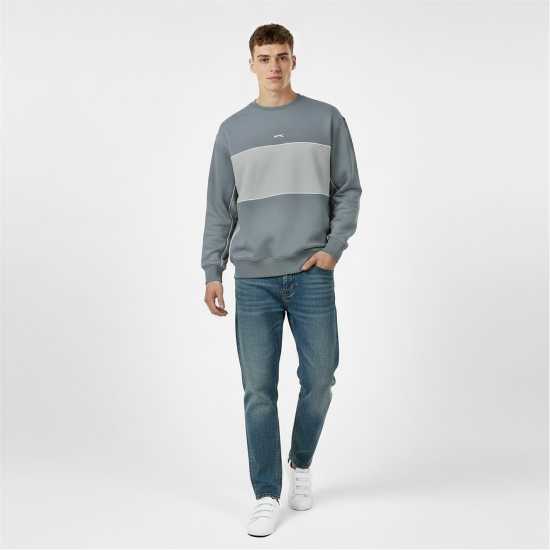 Slazenger Fleece Sportswear Crew Sweat Mens  