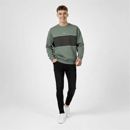 Slazenger Fleece Sportswear Crew Sweat Mens  