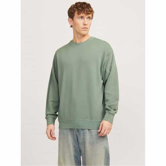 Блуза Обло Деколте Jack And Jones Men's Faded Sweat Crew Neck Sweatshirt Iceberg Green 