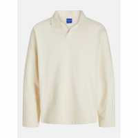 Jack And Jones Men's Split Neck Sweat Crew Sweatshirt Antique White Jack And Jones Men's Split Neck Sweat Crew Sweatshirt Antique White