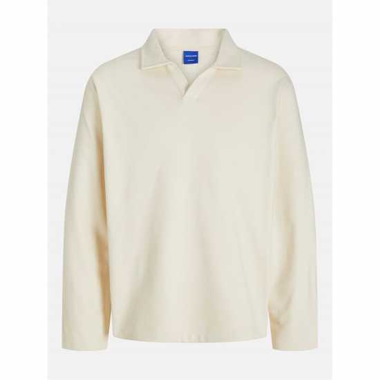 Jack And Jones Men's Split Neck Sweat Crew Sweatshirt Antique White Jack And Jones Men's Split Neck Sweat Crew Sweatshirt Antique White