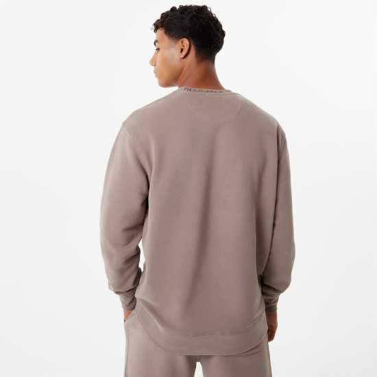 Jack Wills Jacquard Crew Sweatshirt Mushroom Мъжко облекло за едри хора