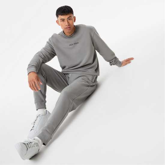 Мъжка Блуза Обло Деколте Jack Wills Jacquard Crew Sweatshirt Mens Прани Хаки Мъжки горнища на анцуг