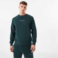 Мъжка Блуза Обло Деколте Jack Wills Jacquard Crew Sweatshirt Mens Тъмно зелено Мъжки горнища на анцуг