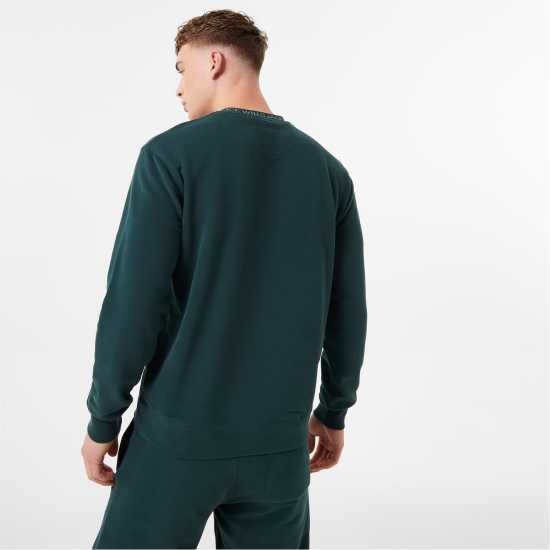 Jack Wills Jacquard Crew Sweatshirt Dark Green Мъжко облекло за едри хора