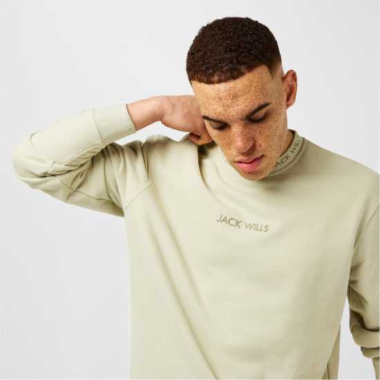 Мъжка Блуза Обло Деколте Jack Wills Jacquard Crew Sweatshirt Mens Писташка Мъжки горнища на анцуг