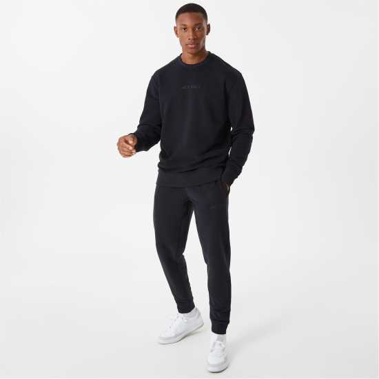 Мъжка Блуза Обло Деколте Jack Wills Jacquard Crew Sweatshirt Mens Черно Мъжки горнища на анцуг