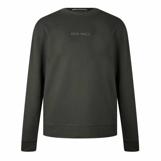 Мъжка Блуза Обло Деколте Jack Wills Jacquard Crew Sweatshirt Mens Лист Мъжки горнища на анцуг
