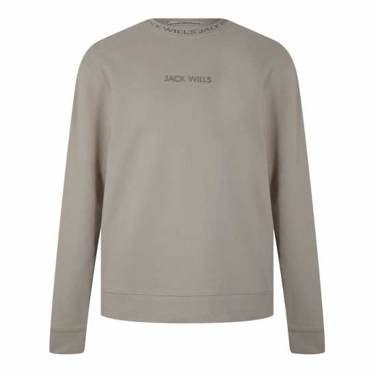 Мъжка Блуза Обло Деколте Jack Wills Jacquard Crew Sweatshirt Mens Камък Мъжки горнища на анцуг