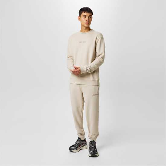 Мъжка Блуза Обло Деколте Jack Wills Jacquard Crew Sweatshirt Mens Камък Мъжки горнища на анцуг