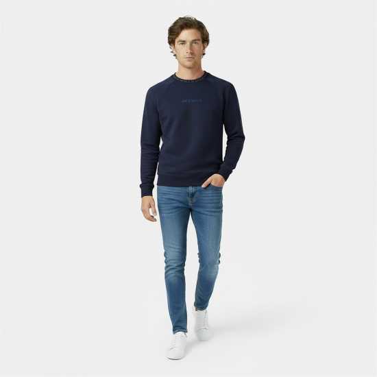 Мъжки горнища на анцуг Мъжка Блуза Обло Деколте Jack Wills Jacquard Crew Sweatshirt Mens Navy Мъжка Блуза Обло Деколте Jack Wills Jacquard Crew Sweatshirt Mens Navy Мъжки горнища на анцуг