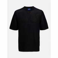 Jack And Jones Men's Knitted Crew Sweatshirt Black 