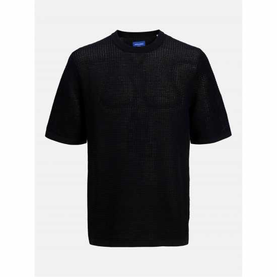 Jack And Jones Men's Knitted Crew Sweatshirt Black 