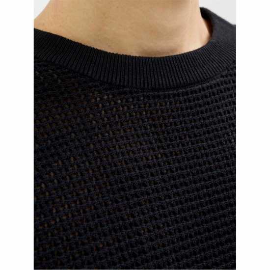 Jack And Jones Men's Knitted Crew Sweatshirt Black 