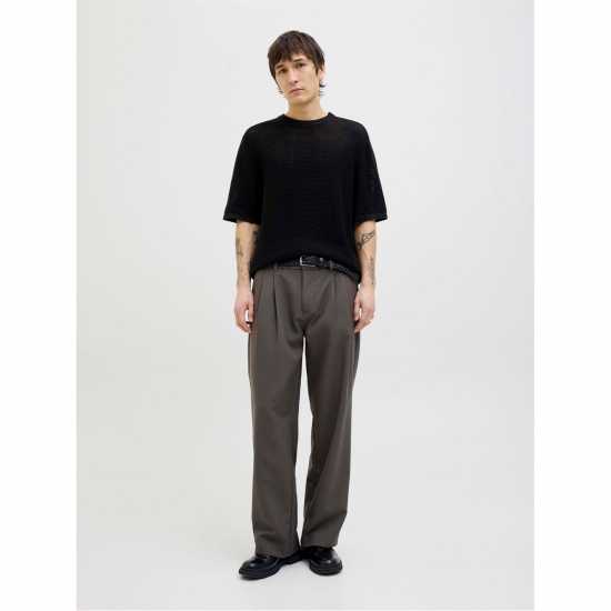 Jack And Jones Men's Knitted Crew Sweatshirt Black 