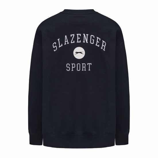 Slazenger Мъжки Пуловер Fleece Large Logo Sweater Mens Navy Мъжки горнища на анцуг