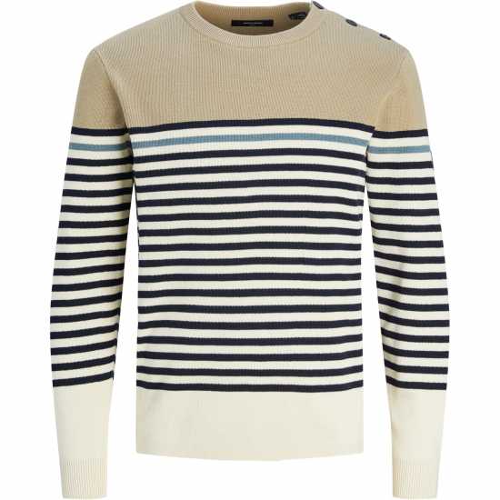 Блуза С Обло Деколте Jack And Jones Crew Sweater Mens Бутербродно масло Мъжки горнища на анцуг