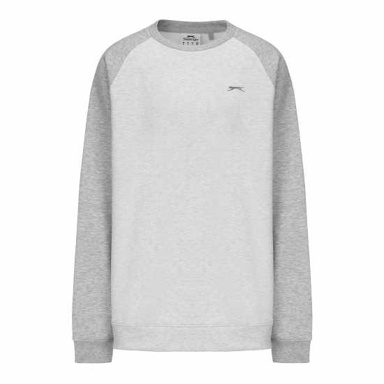 Мъжки горнища на анцуг Slazenger Fleece Contrast Crew Sweatshirt Men Ледено сиво Slazenger Fleece Contrast Crew Sweatshirt Men Ледено сиво Мъжки горнища на анцуг