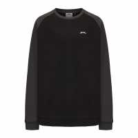 Slazenger Fleece Contrast Crew Sweatshirt Men Black/Charcoal Мъжки горнища на анцуг