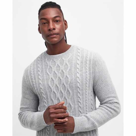 Barbour Essential Chunky Cable Jumper Fog 