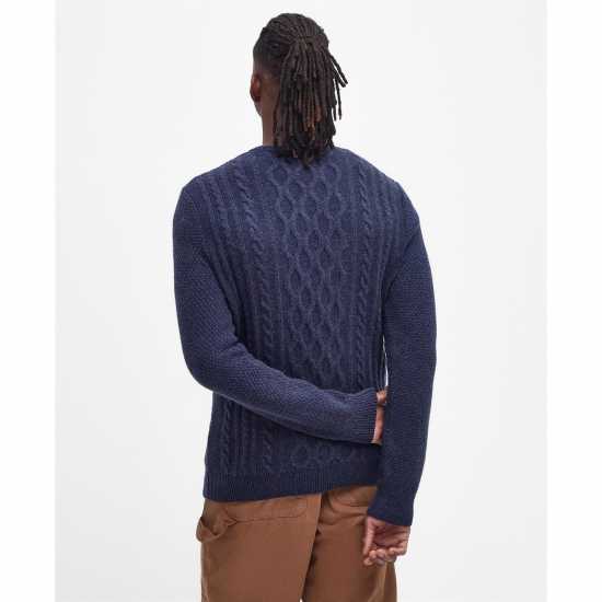 Barbour Essential Chunky Cable Jumper Denim Marl 