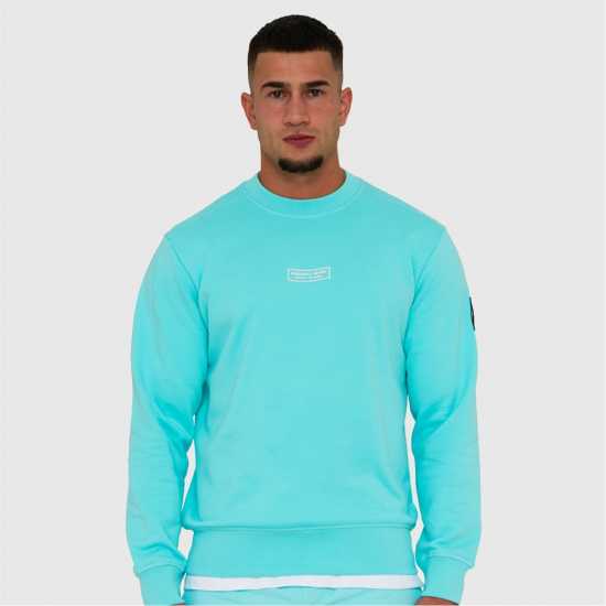 Marshall Artist Мъжки Пуловер Обло Деколте Siren Crew Sweater Mens Аква Мъжки горнища на анцуг