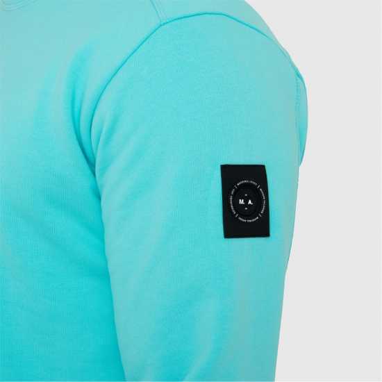 Marshall Artist Мъжки Пуловер Обло Деколте Siren Crew Sweater Mens Аква Мъжки горнища на анцуг