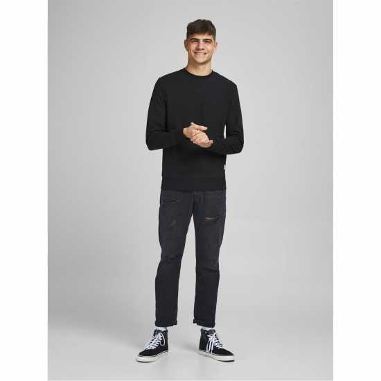 Мъжки горнища на анцуг Jack And Jones Basic Crew Sweatshirt Черно Jack And Jones Basic Crew Sweatshirt Черно Мъжки горнища на анцуг