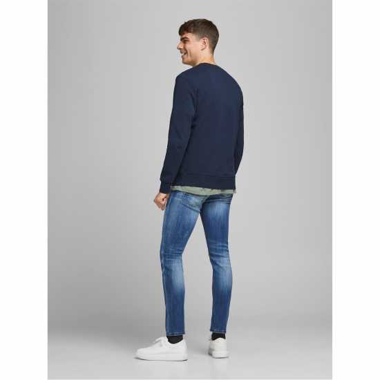 Jack And Jones Basic Crew Sweatshirt Нави блейзър Мъжки горнища на анцуг