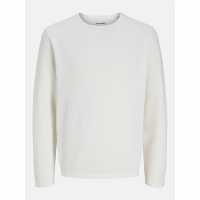 Jack And Jones Crew Knit Mens Cloud Dancer Jack And Jones Crew Knit Mens Cloud Dancer