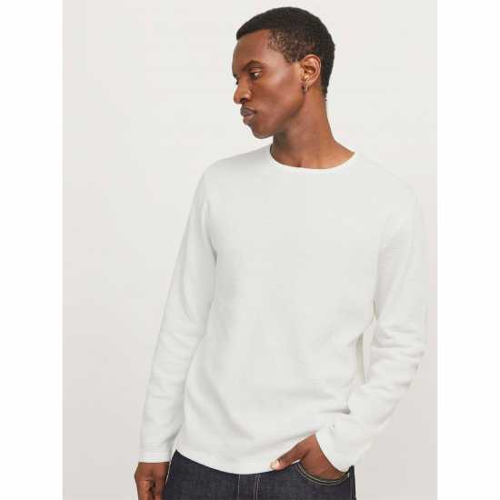 Jack And Jones Crew Knit Mens Cloud Dancer Jack And Jones Crew Knit Mens Cloud Dancer