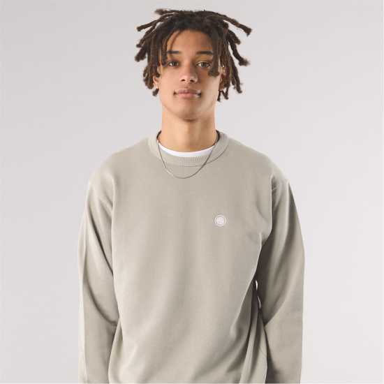 Pretty Green Standards Crew Sweatshirt Светло сиво Мъжки горнища на анцуг