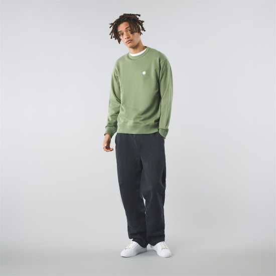 Pretty Green Standards Crew Sweatshirt Светло зелено Мъжки горнища на анцуг